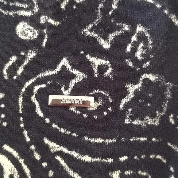 Amiri Bandana Bleach All Over Black Hoodie